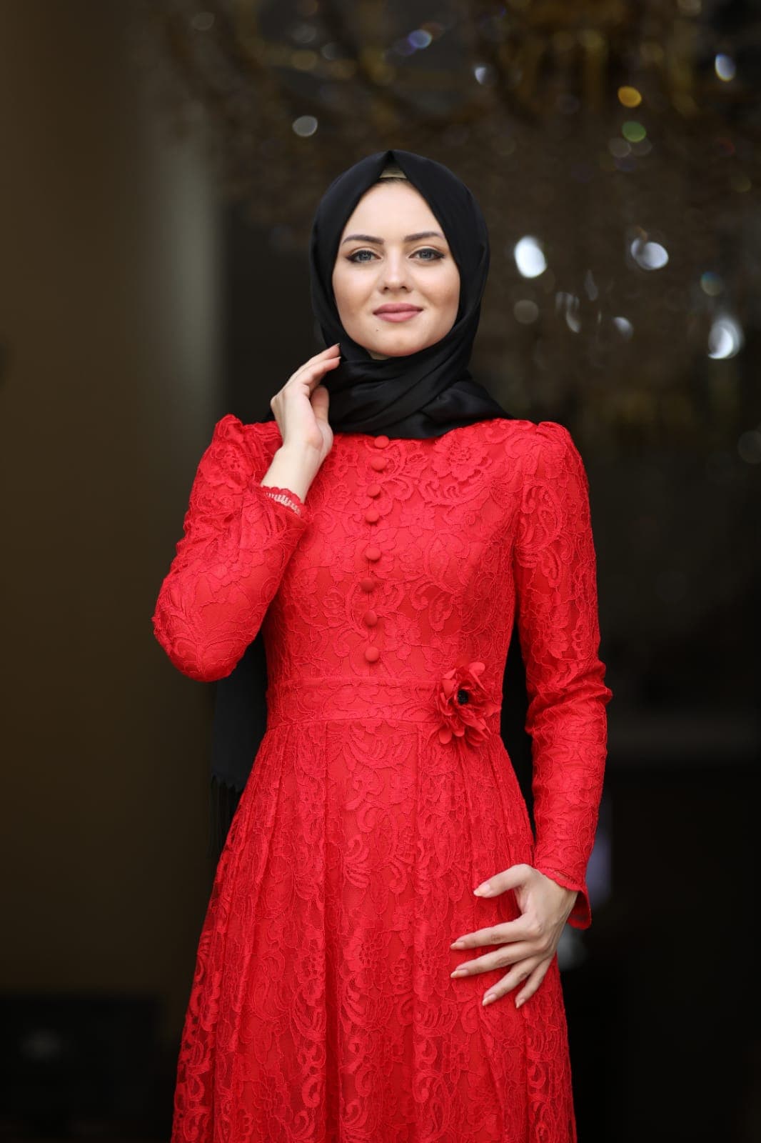 Ahunisa Henna Abiye Kırmızı 5646 — görsel 1/4