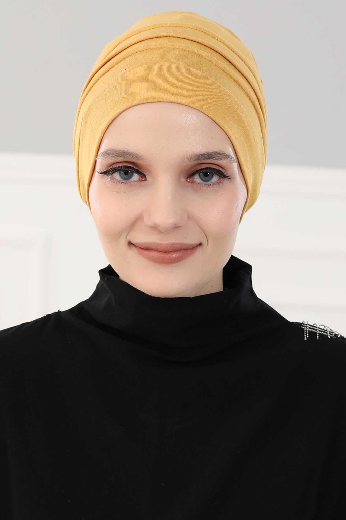 Bere Model Tesettür Bone,B-34 Hardal Sarısı — görsel 1/5