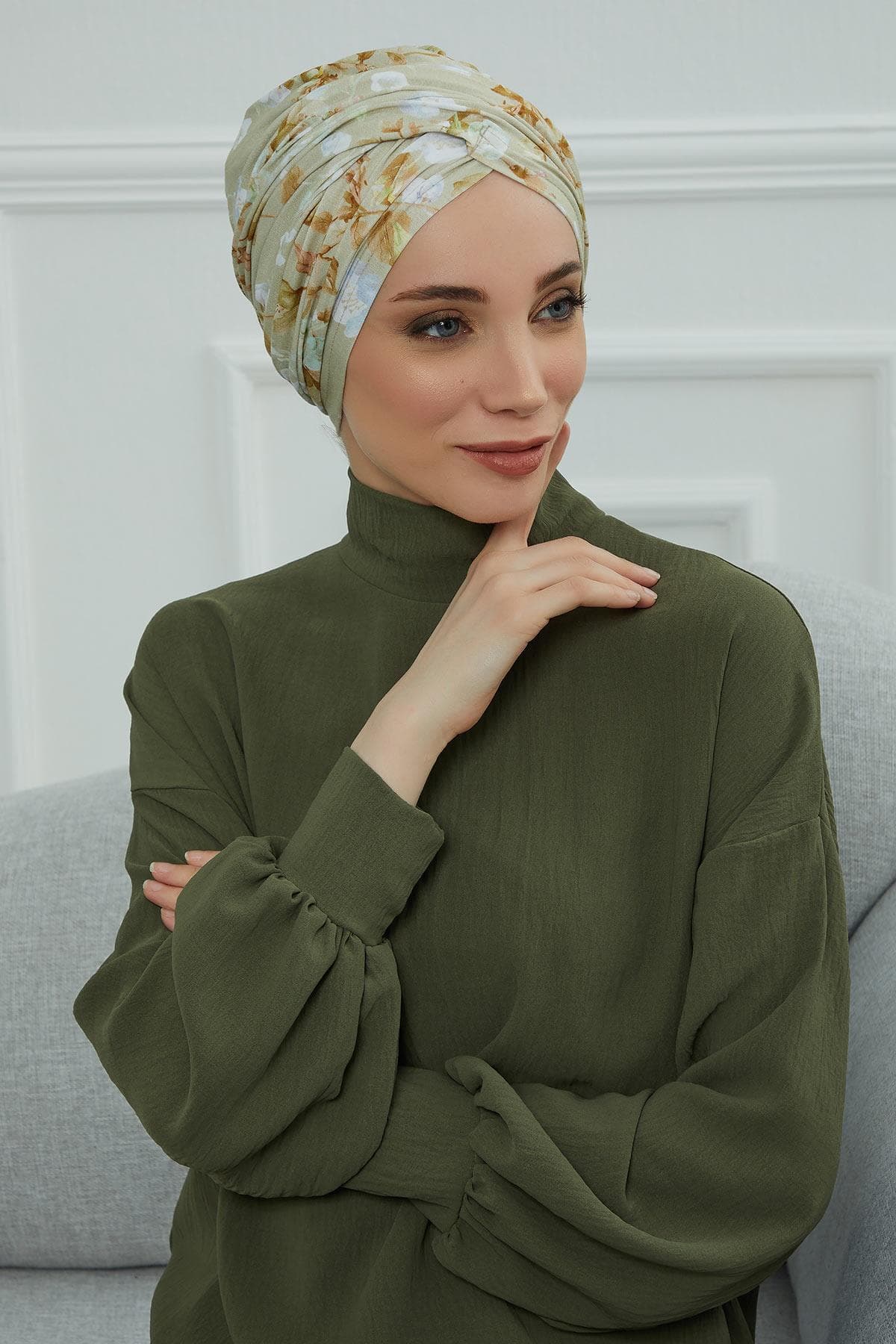 Desenli Tesettür Bone,B-9YD Desen 27 — görsel 1/3