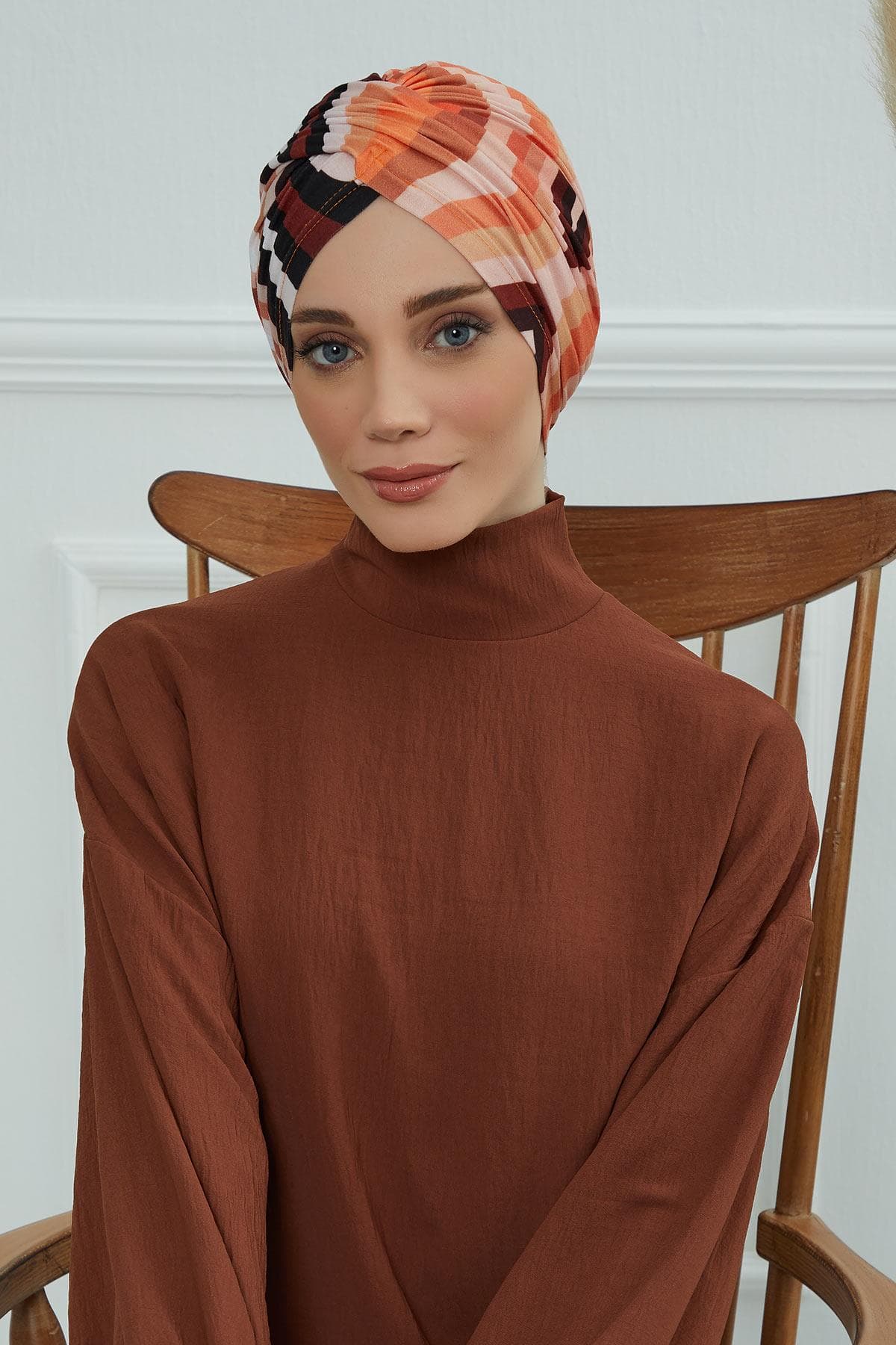 Desenli Tesettür Bone,B-9YD Desen 35 — görsel 1/5