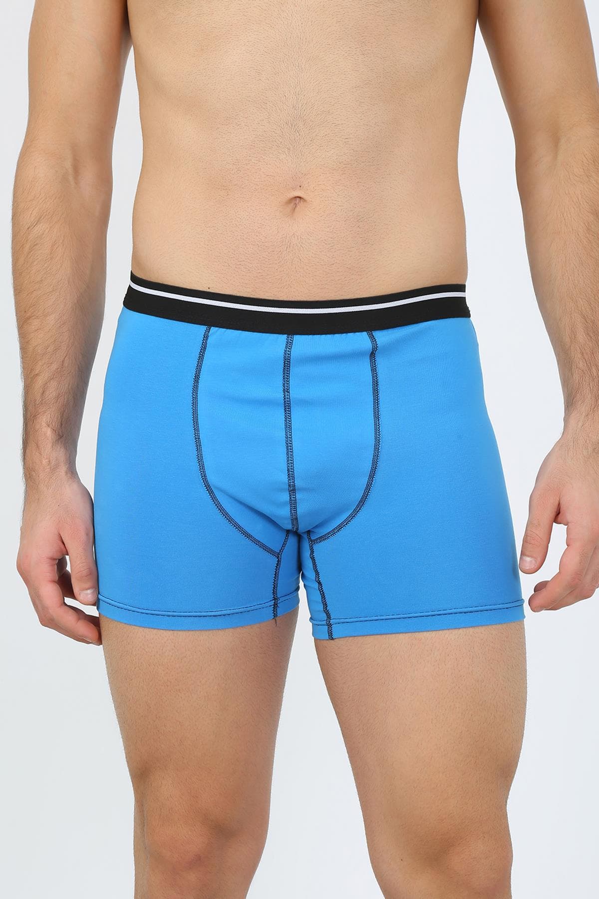 Erkek Pamuk Likralı Boxer Mavi 40133 — görsel 1/3