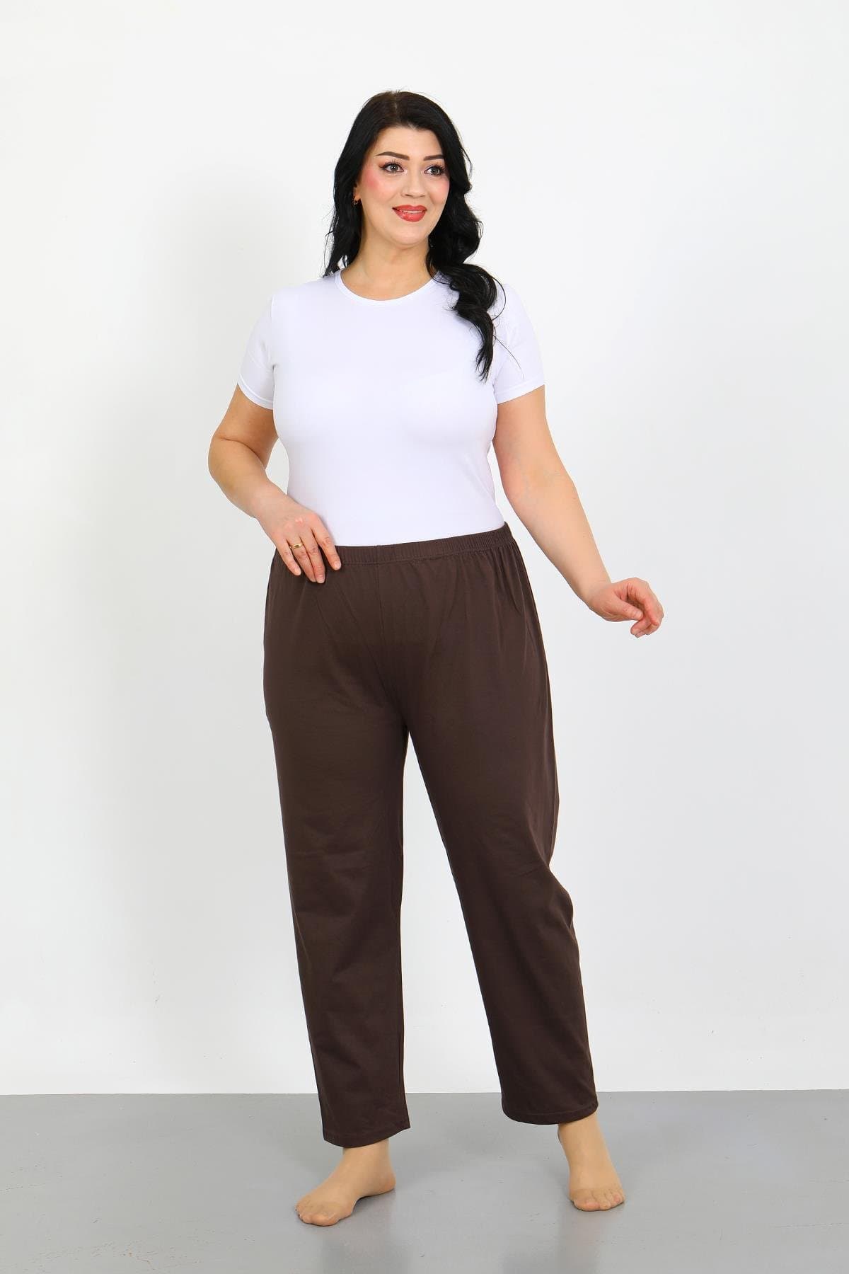 Kadın Büyük Beden Kahve Tek Alt Pijama 27555 — görsel 1/6