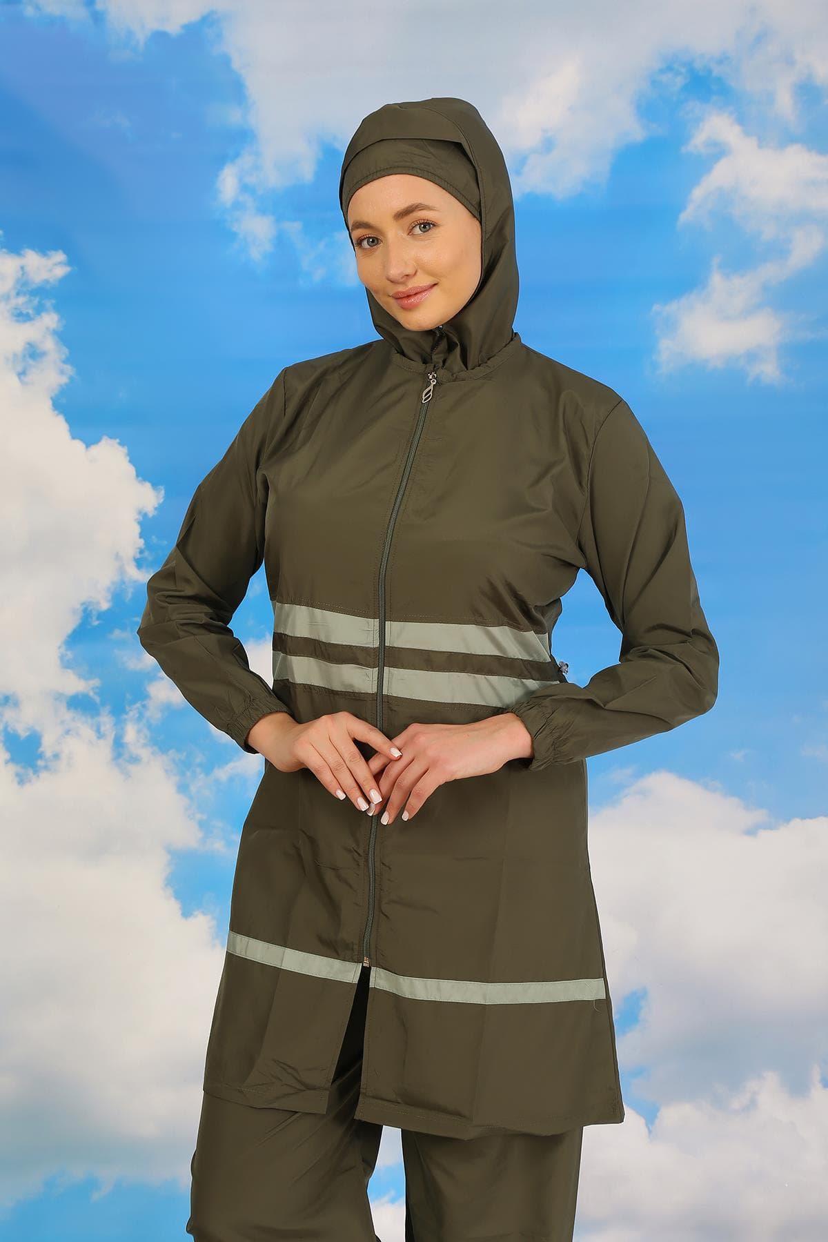 Kadın Tam Tesettür Mayo Haki 31061 — görsel 1/6