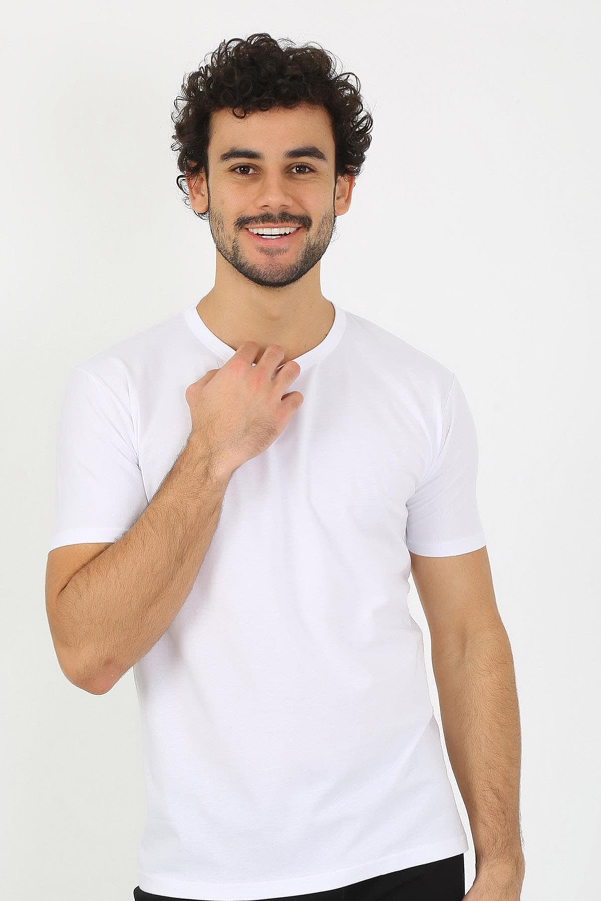 Erkek Sıfır Yaka Beyaz Penye Atlet 6567 — görsel 1/6