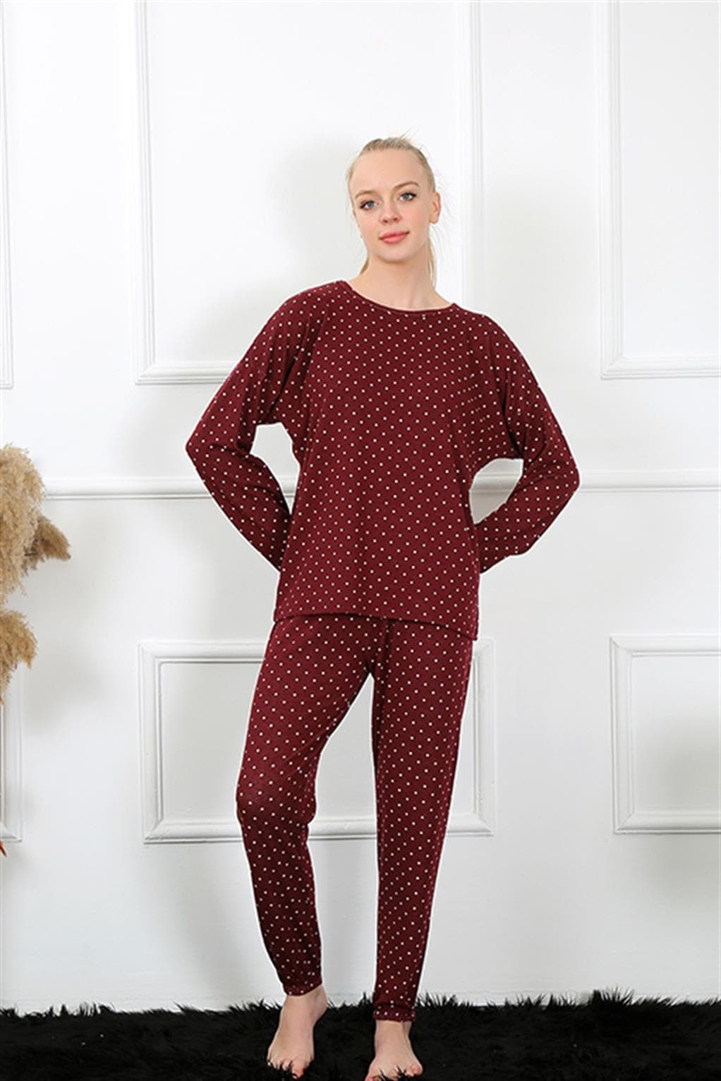 Kadın Kalın Uzun Kol Penye Pijama Takım 4134 — görsel 1/5
