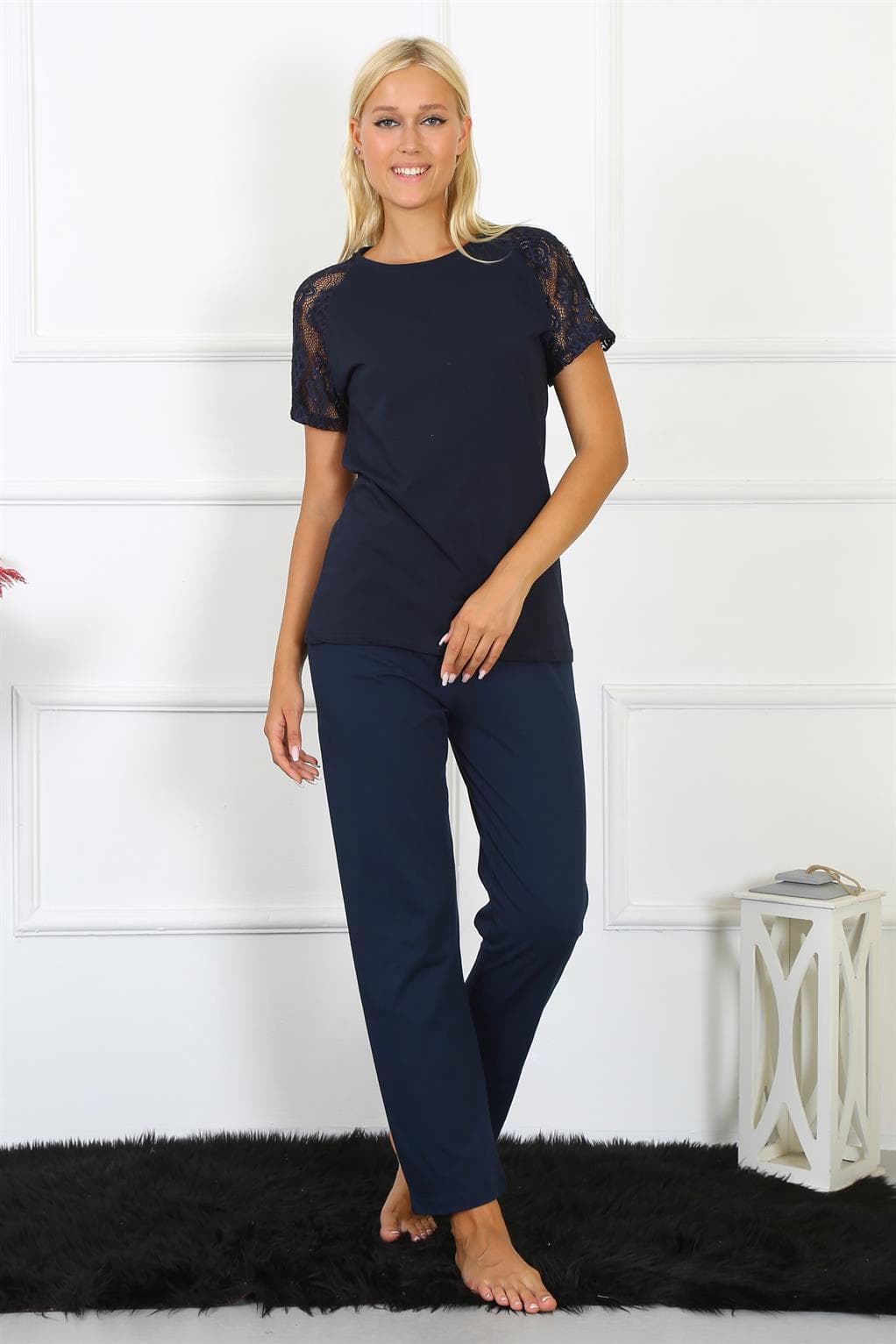 Kadın Kolu Dantelli Penye Pijama Takım 4150 — görsel 1/4