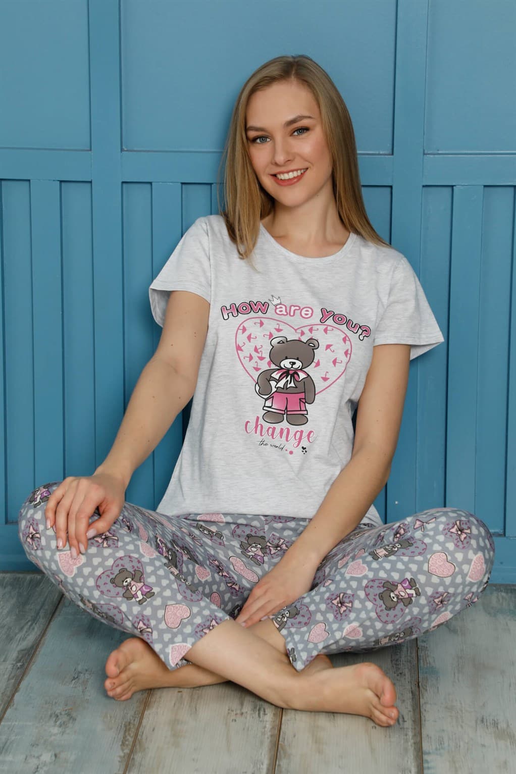 Kadın Pamuk Pijama Takım 20502G — görsel 1/4