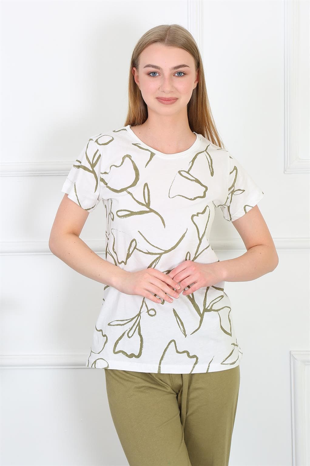 Kadın Penye Kısa Kol Pijama Takım 4141 — görsel 1/6