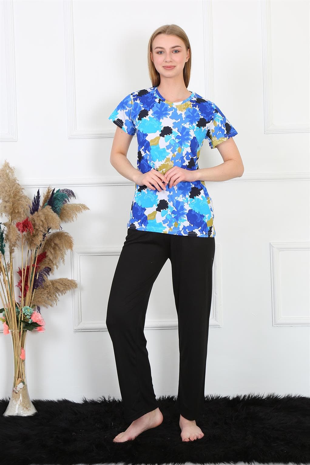Kadın Penye Kısa Kol Pijama Takım 4142 — görsel 1/5