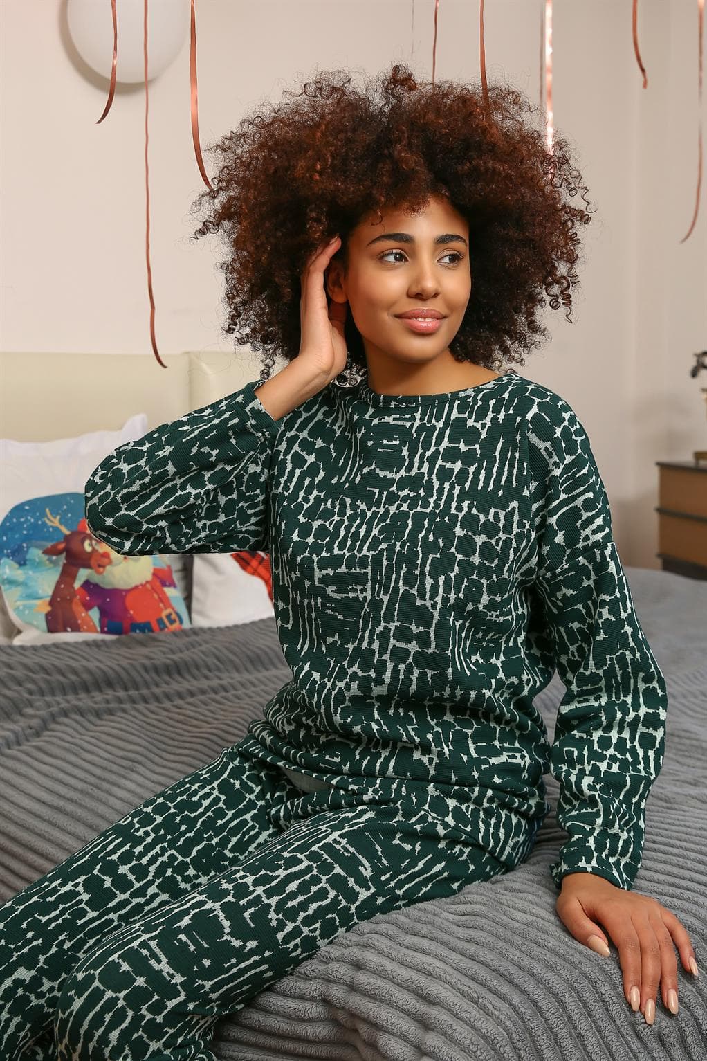 Kadın Uzun Kol 3 İplik Penye Pijama Takım 4181 — görsel 1/6