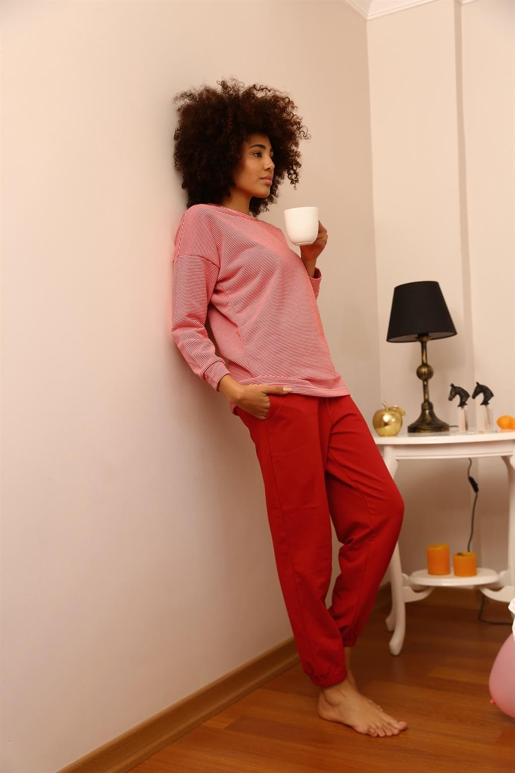 Kadın Uzun Kol 3 İplik Penye Pijama Takım 4184 — görsel 1/7