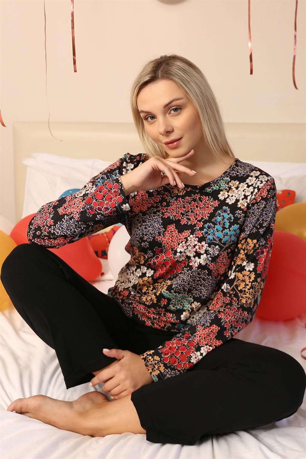 Kadın Uzun Kol Penye Pijama Takım 4205 — görsel 1/5