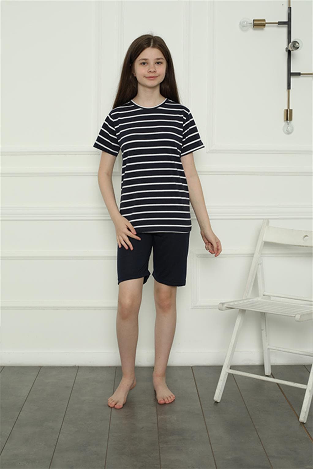 Kız Çocuk Penye Şortlu Pijama Takım 20407 — görsel 1/3