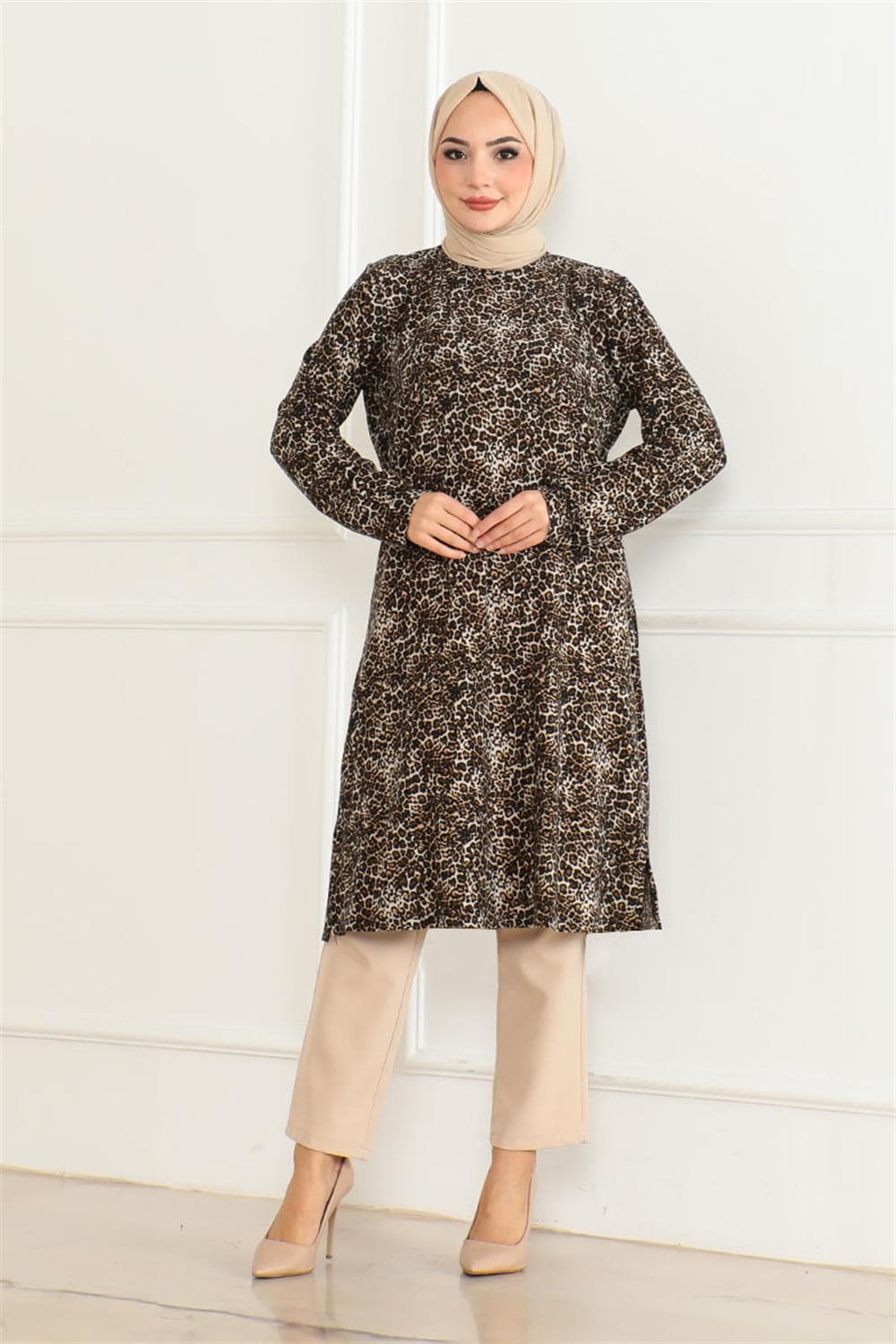 Örme Süet Tunik KAHVERENGİ — görsel 1/3