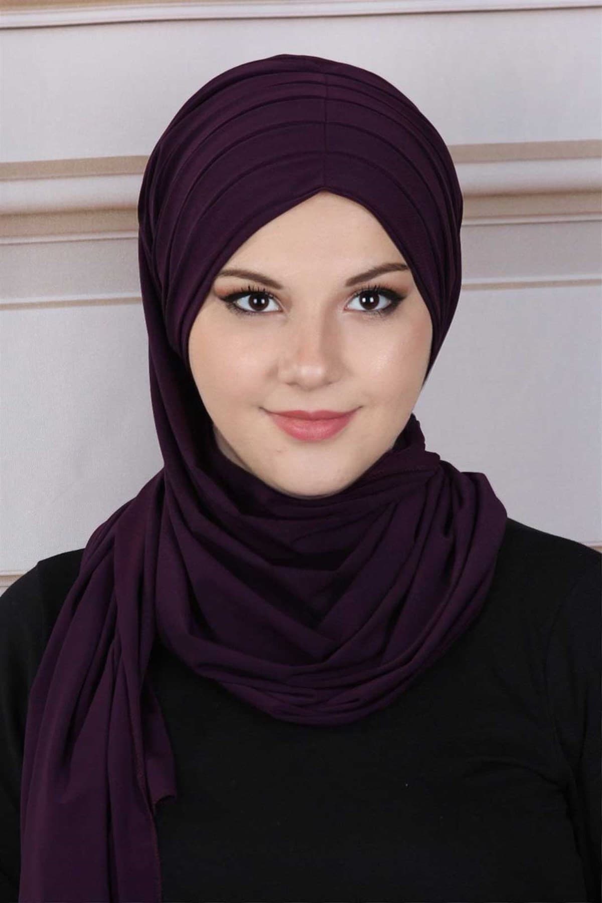 Pileli Şal Mürdüm — görsel 1/2