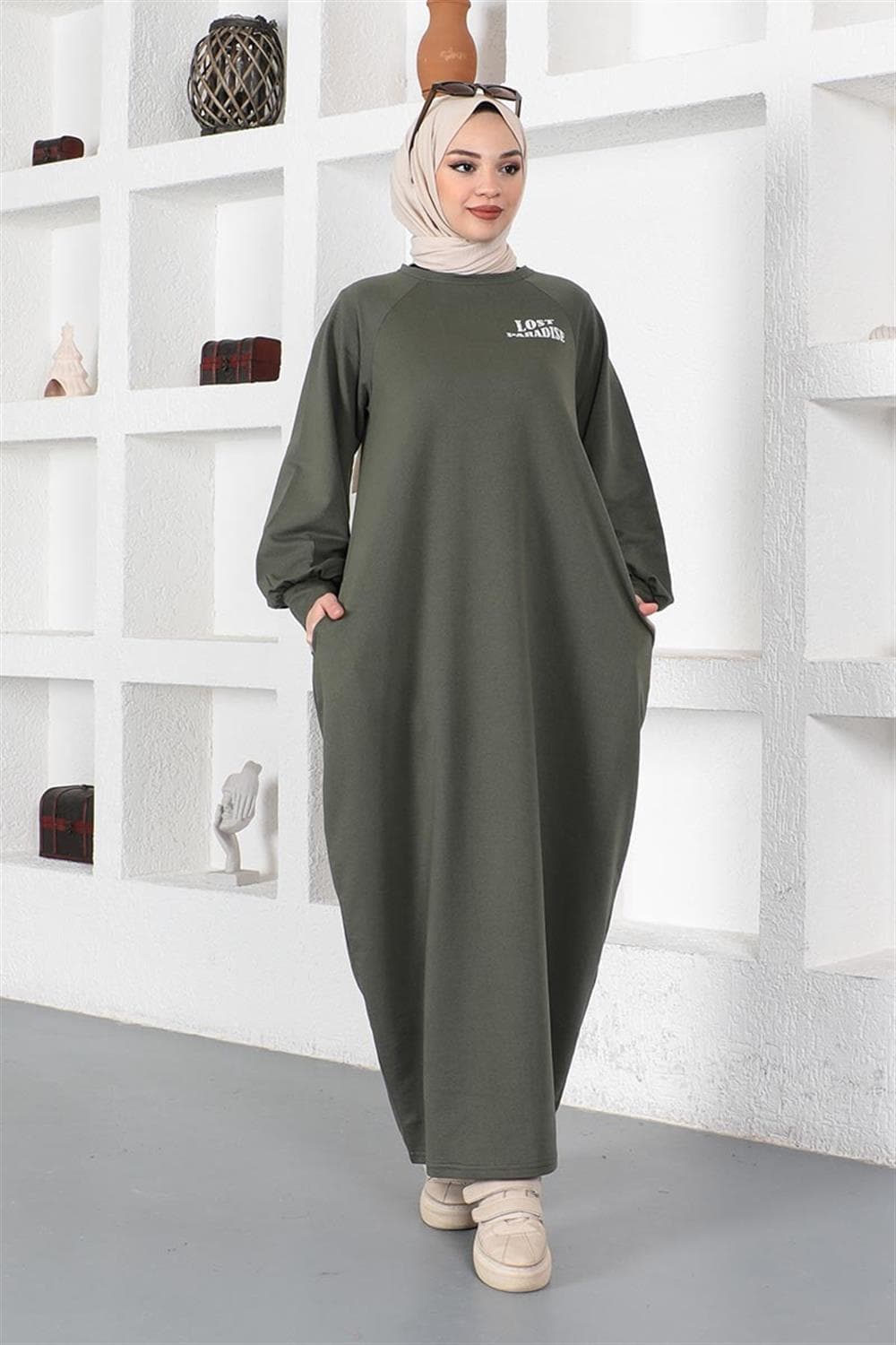 Şalvar Model Salaş Elbise HAKİ — görsel 1/5