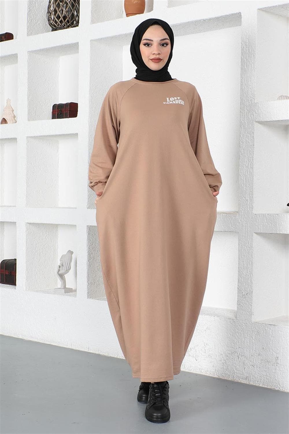 Şalvar Model Salaş Elbise VİZON — görsel 1/5