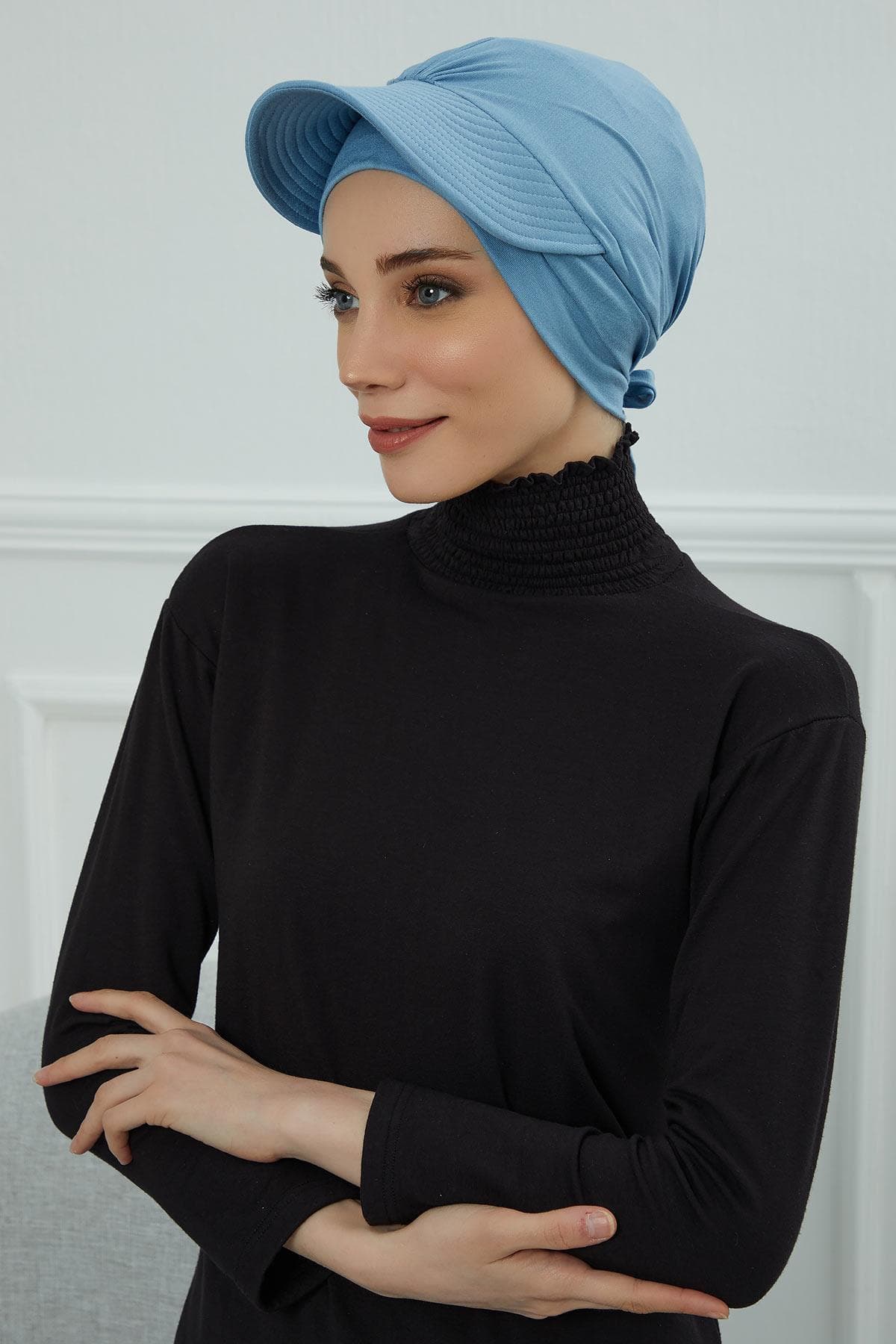 Siperlik Detaylı Penye Bone,B-66 Mavi — görsel 1/4
