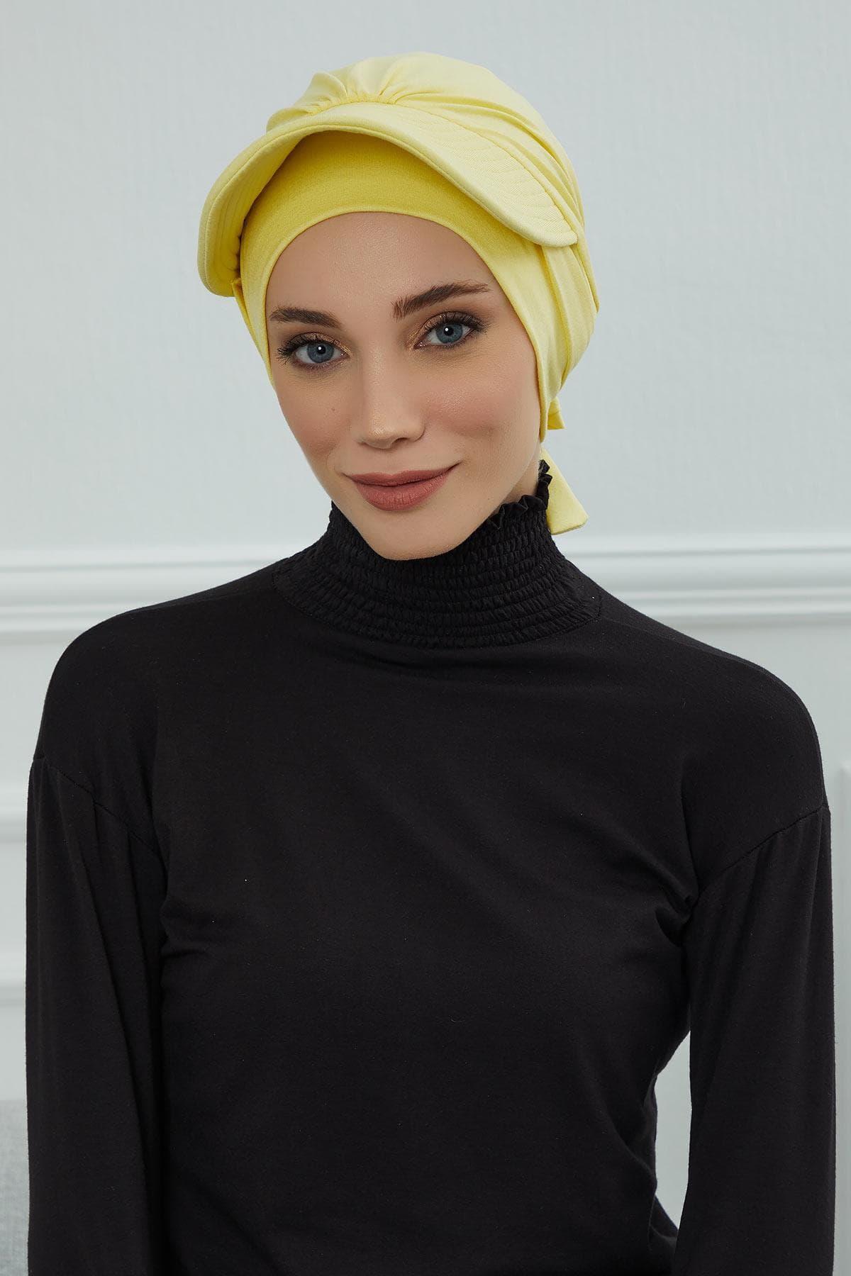 Siperlik Detaylı Penye Bone,B-66 Sarı — görsel 1/3