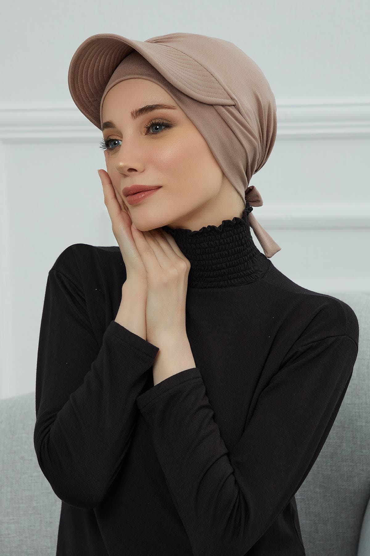 Siperlik Detaylı Penye Bone,B-66 Vizon — görsel 1/5