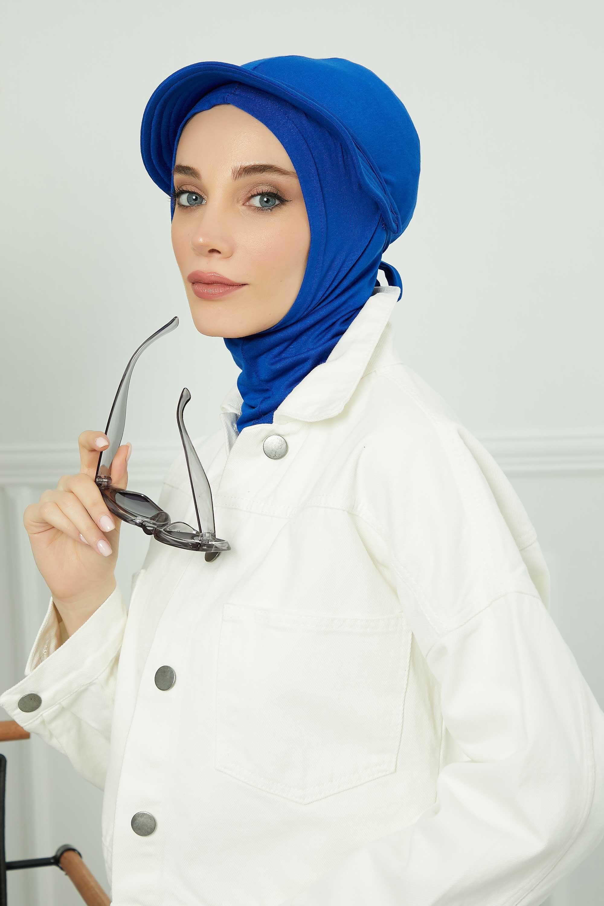 Siperlikli Penye Bone,B-75 Saks Mavisi — görsel 1/5