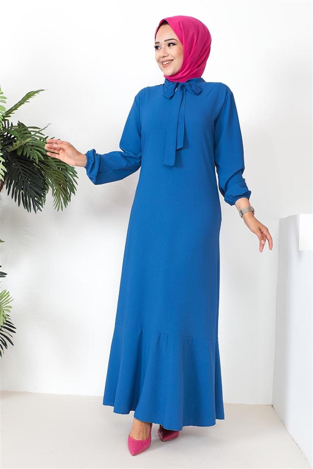 Tesettür Model Elbise İNDİGO — görsel 1/5
