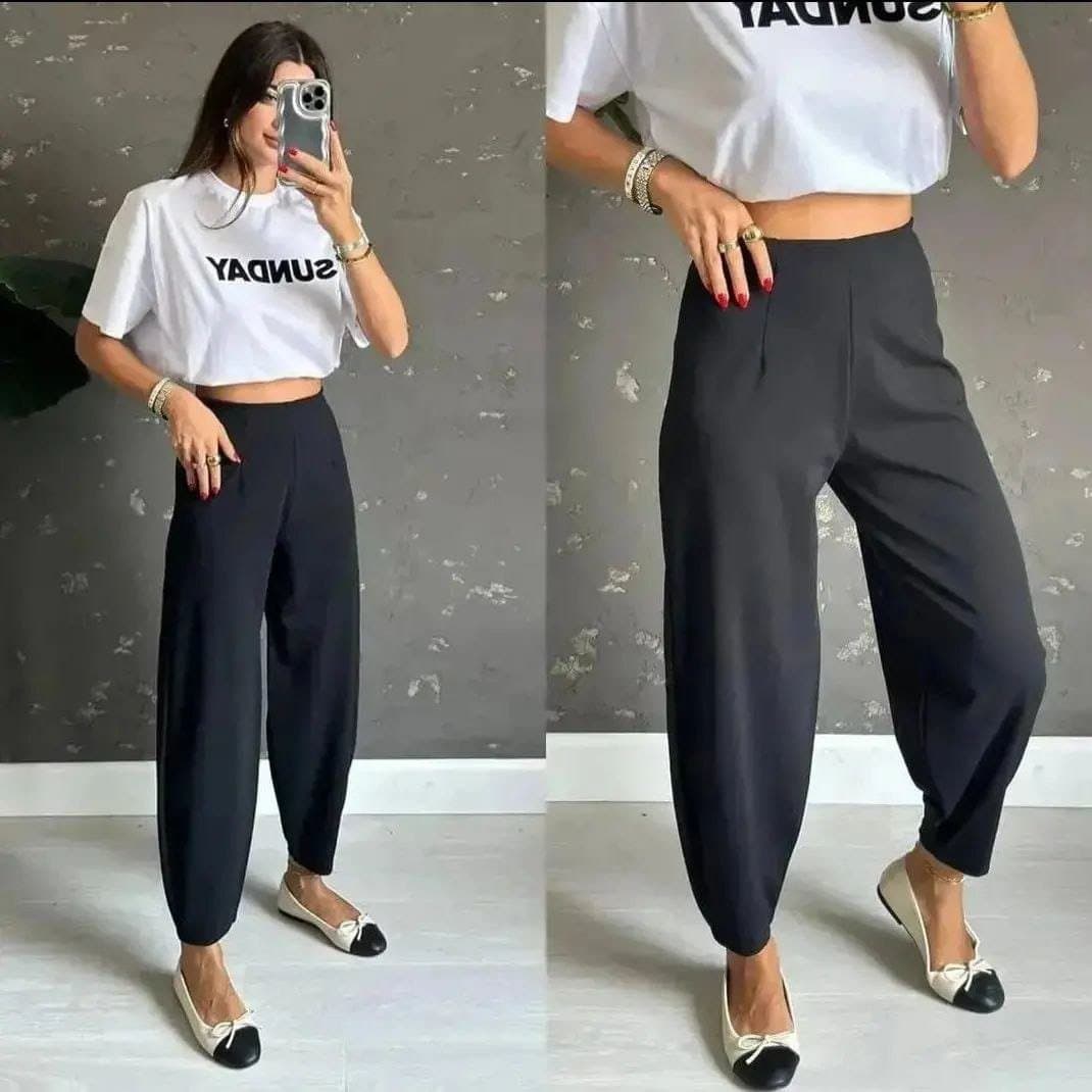 Kadın Krep Kumaş Balon Pantolon — görsel 1/6