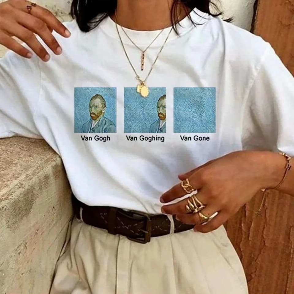 Unisex Baskılı Oversize T-Shirt - Beyaz — görsel 1/1
