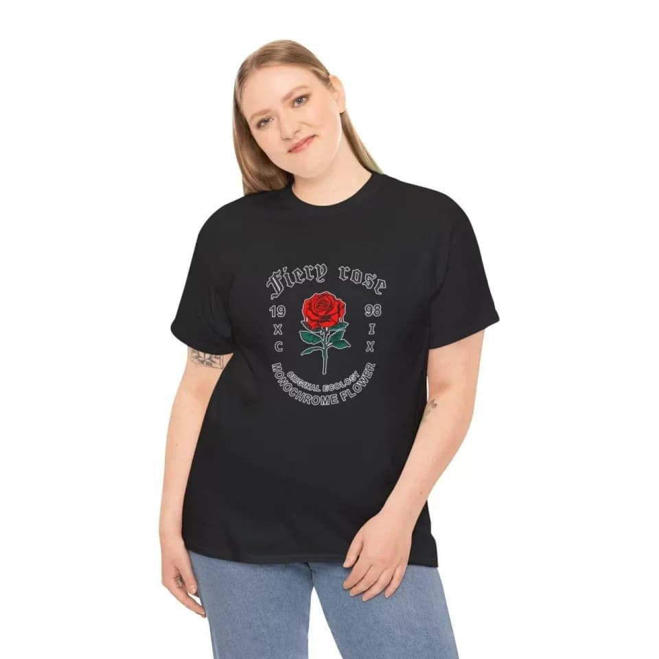 Unisex Bisiklet Yaka Baskılı T-Shirt - Siyah — görsel 1/1