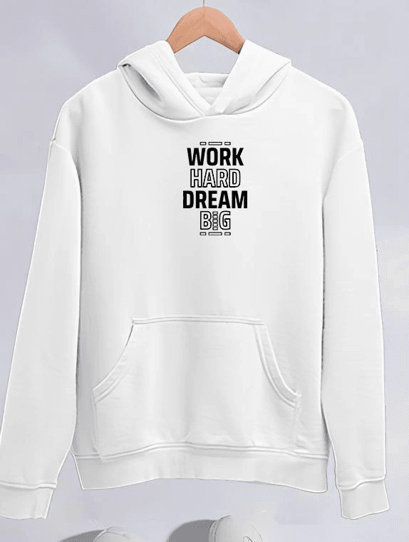 Kışlık Üç İplik Kapşonlu SweatShirt - Beyaz — görsel 1/1