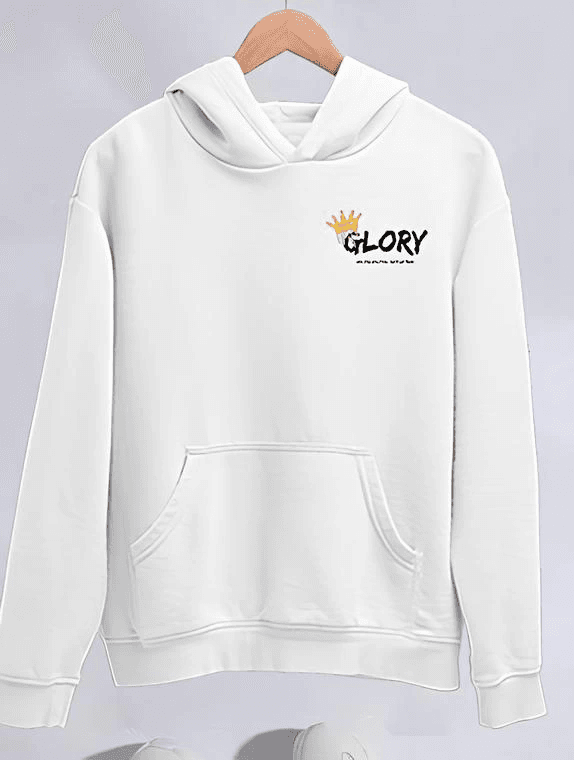 Kışlık Üç İplik Kapşonlu SweatShirt - Beyaz — görsel 1/1