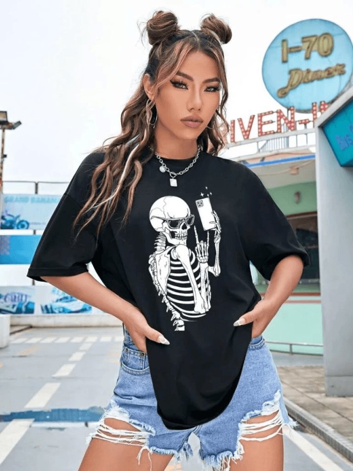 Baskılı T-shirt - Siyah — görsel 1/4