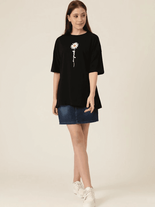 Baskılı T-shirt - Siyah — görsel 1/4