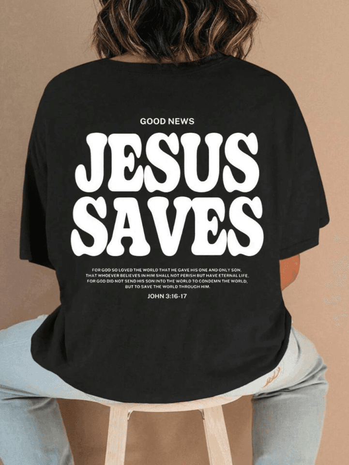 Baskılı T-shirt - Siyah — görsel 1/2