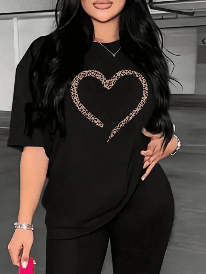 Baskılı T-shirt - Siyah — görsel 1/2
