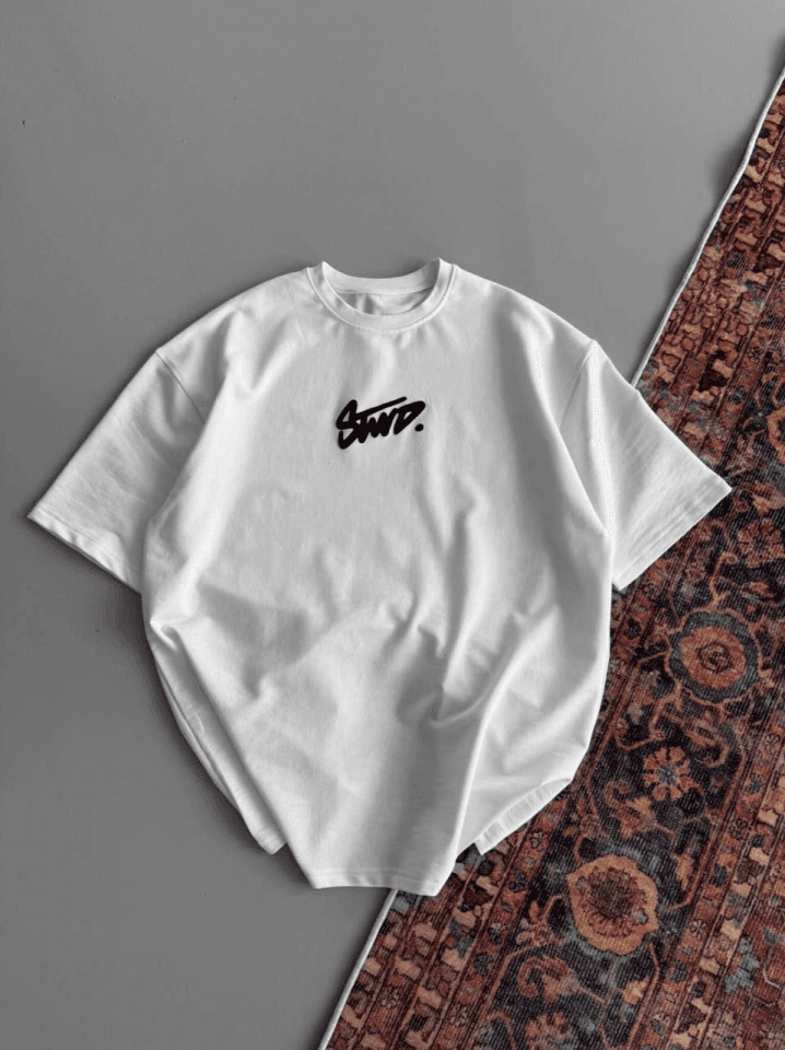Baskılı Oversize T-shirt - Beyaz — görsel 1/1
