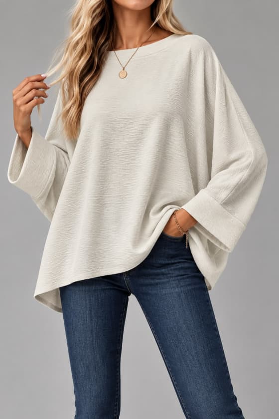 Oversize Yarasa Kol Bluz — görsel 1/1
