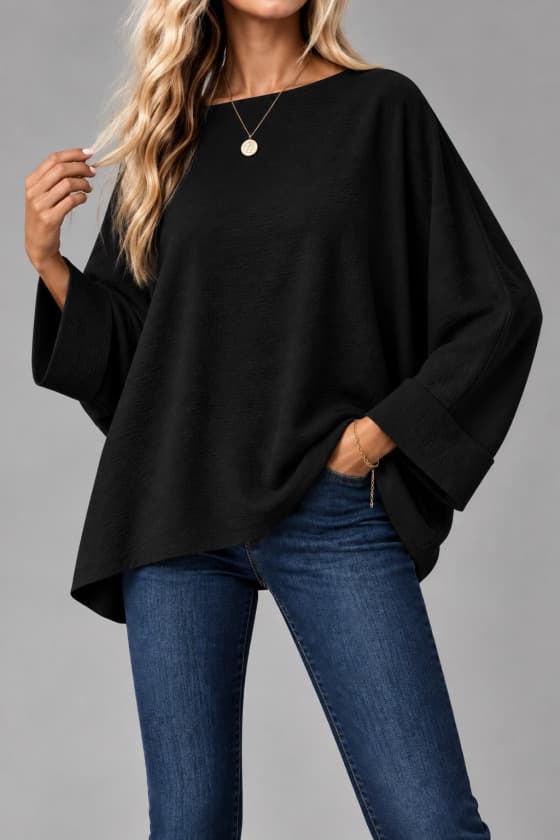 Oversize Yarasa Kol Bluz — görsel 1/1