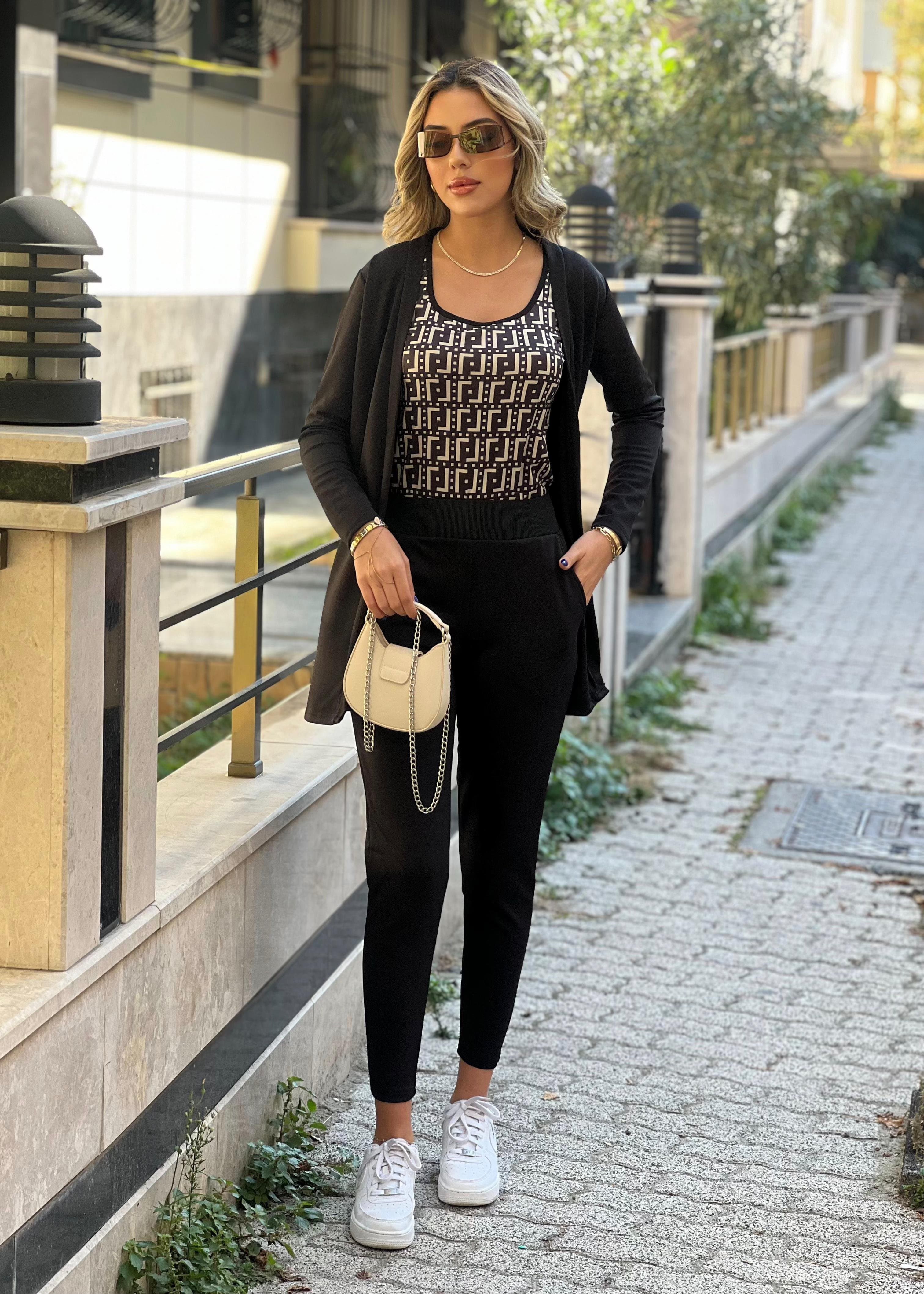 Kadın Uzun Kollu Krep üçlü Takım — görsel 1/7
