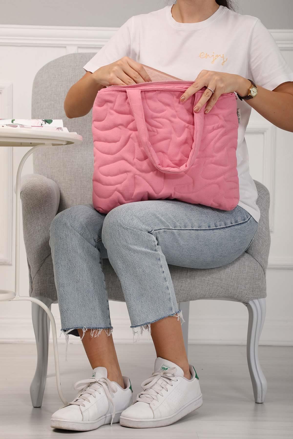 Fermuarlı Omuz Çantası,CK-16 Pembe