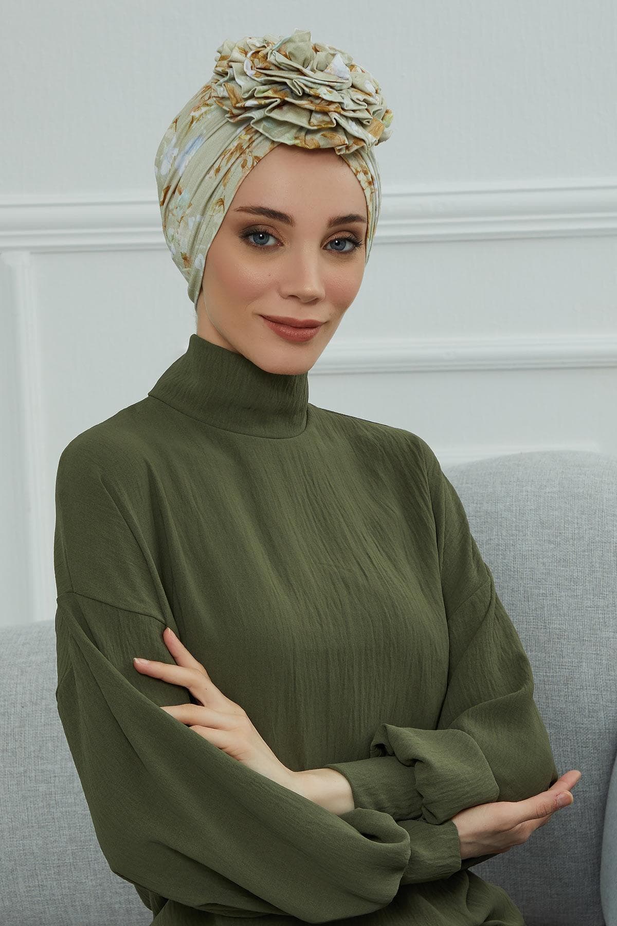 Güllü Penye Desenli Bone,B-21YD Desen 27