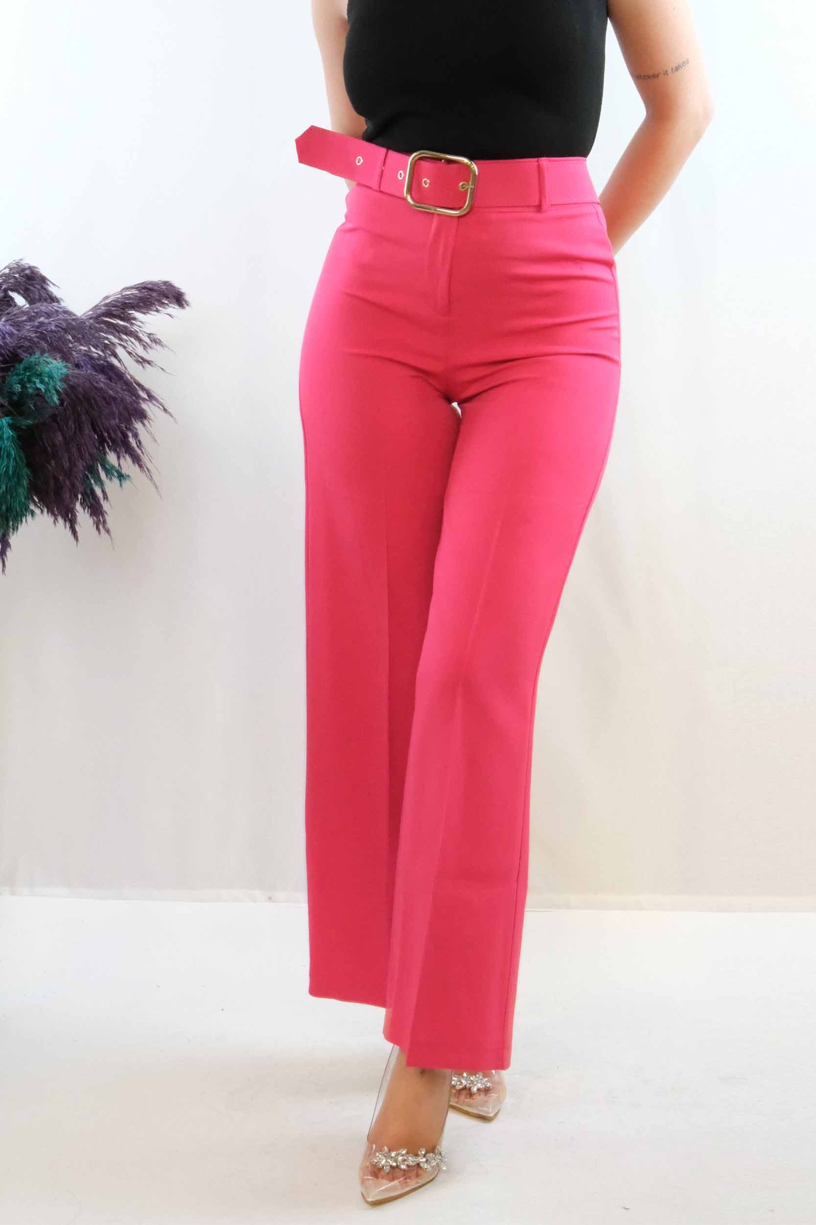 Kemerli Pantolon Pembe
