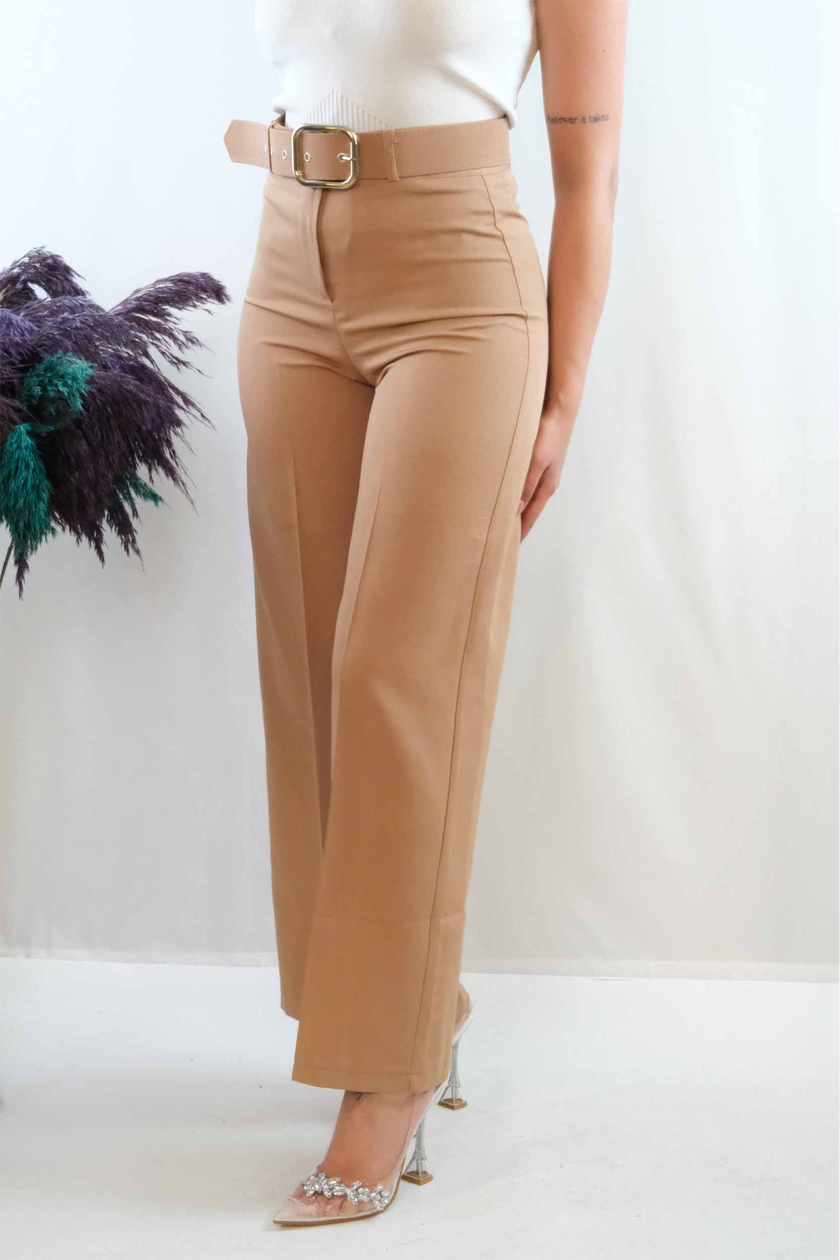 Kemerli Pantolon Vizon