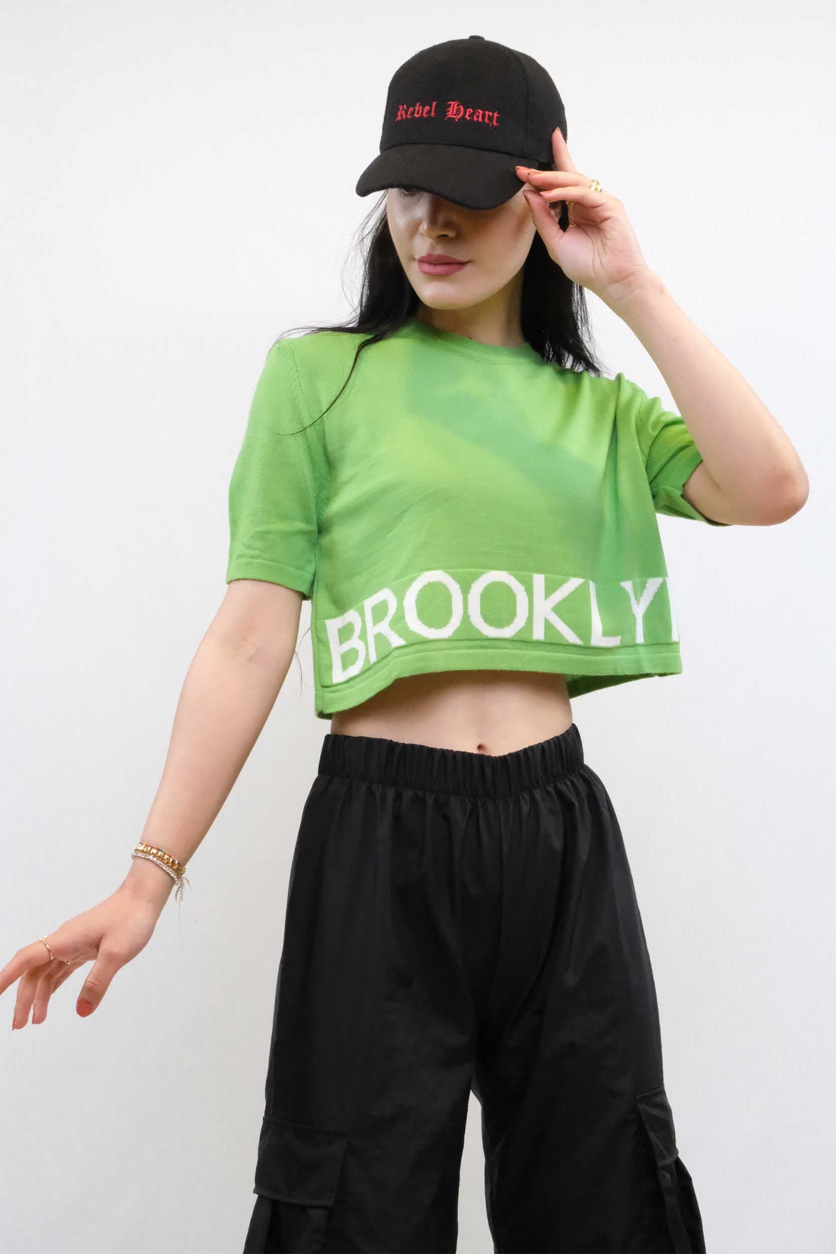 Triko Crop Yeşil