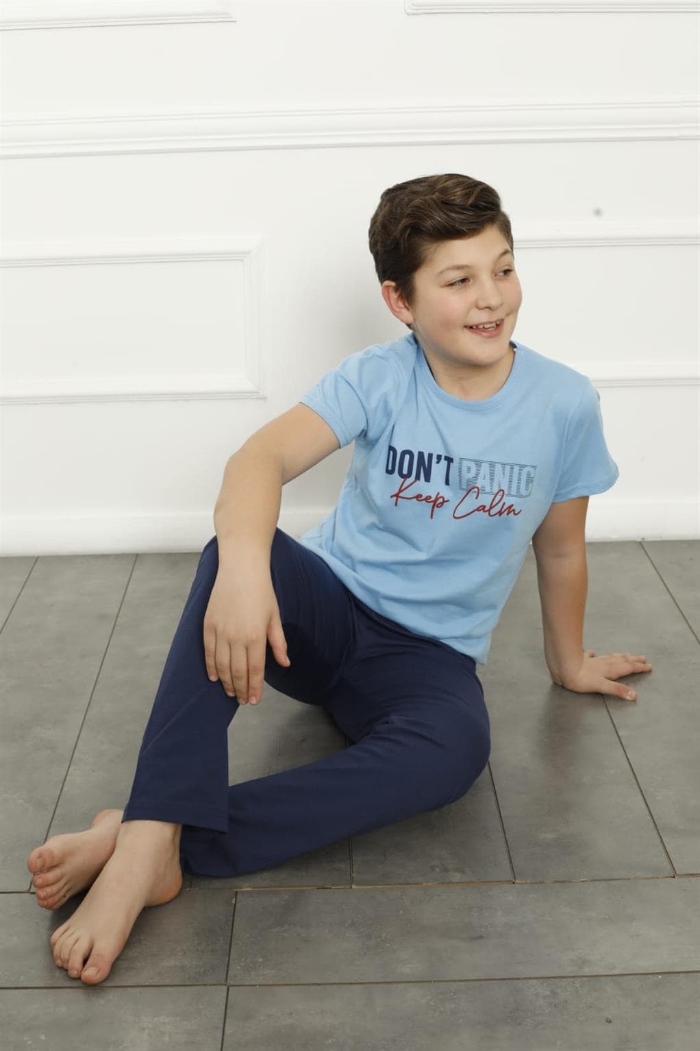 Erkek Çocuk Pamuk Kısa Kollu Pijama Takımı 20380