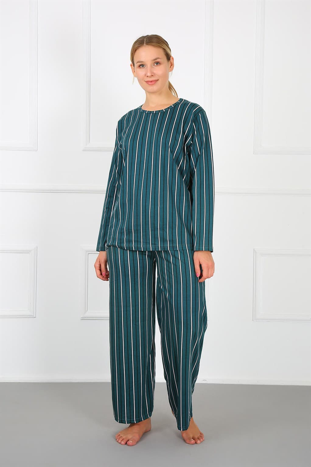Kadın %100 Pamuk Büyük Beden Pijama Takım 202168
