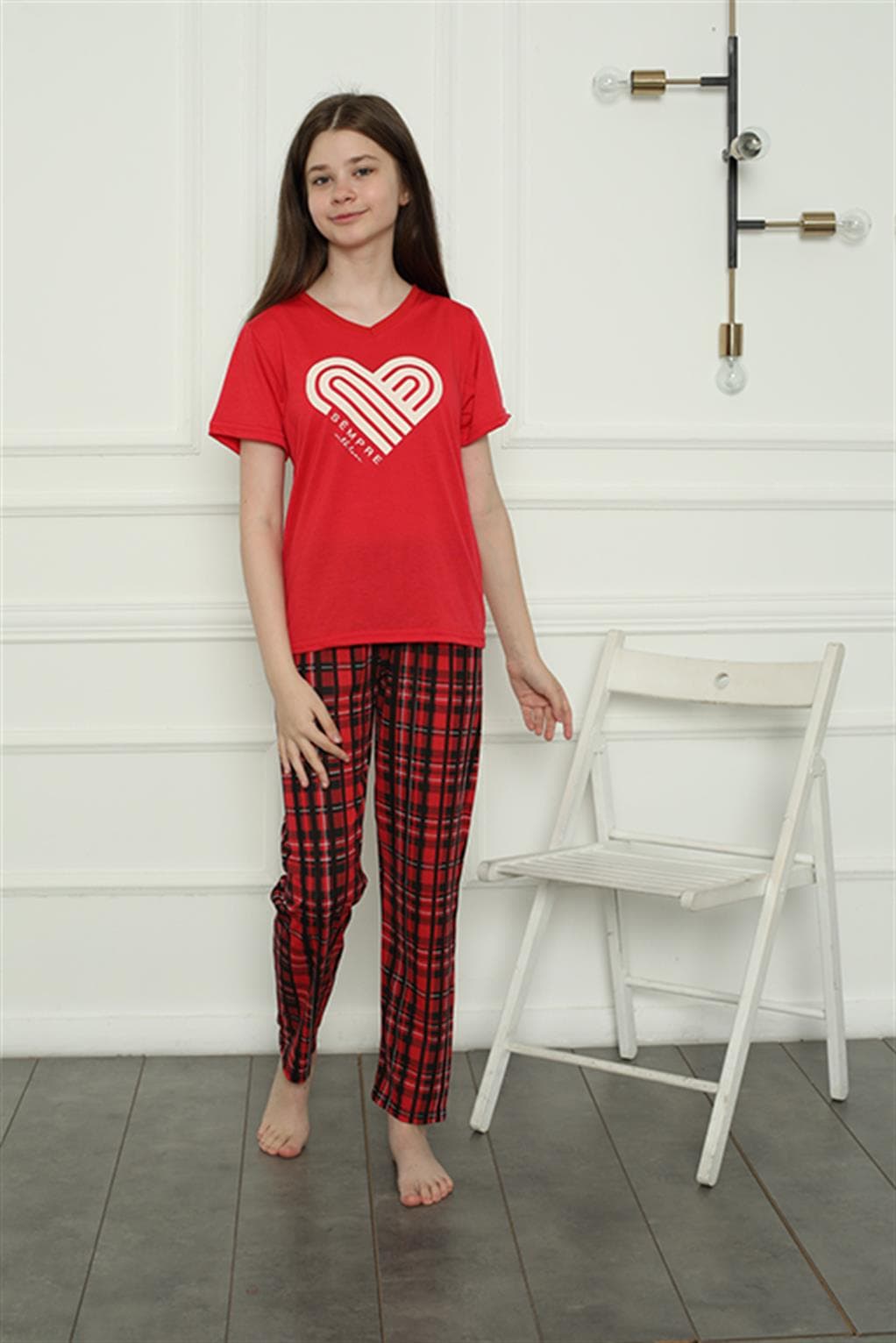 Kız Çocuk Penye Pijama Takım 20404