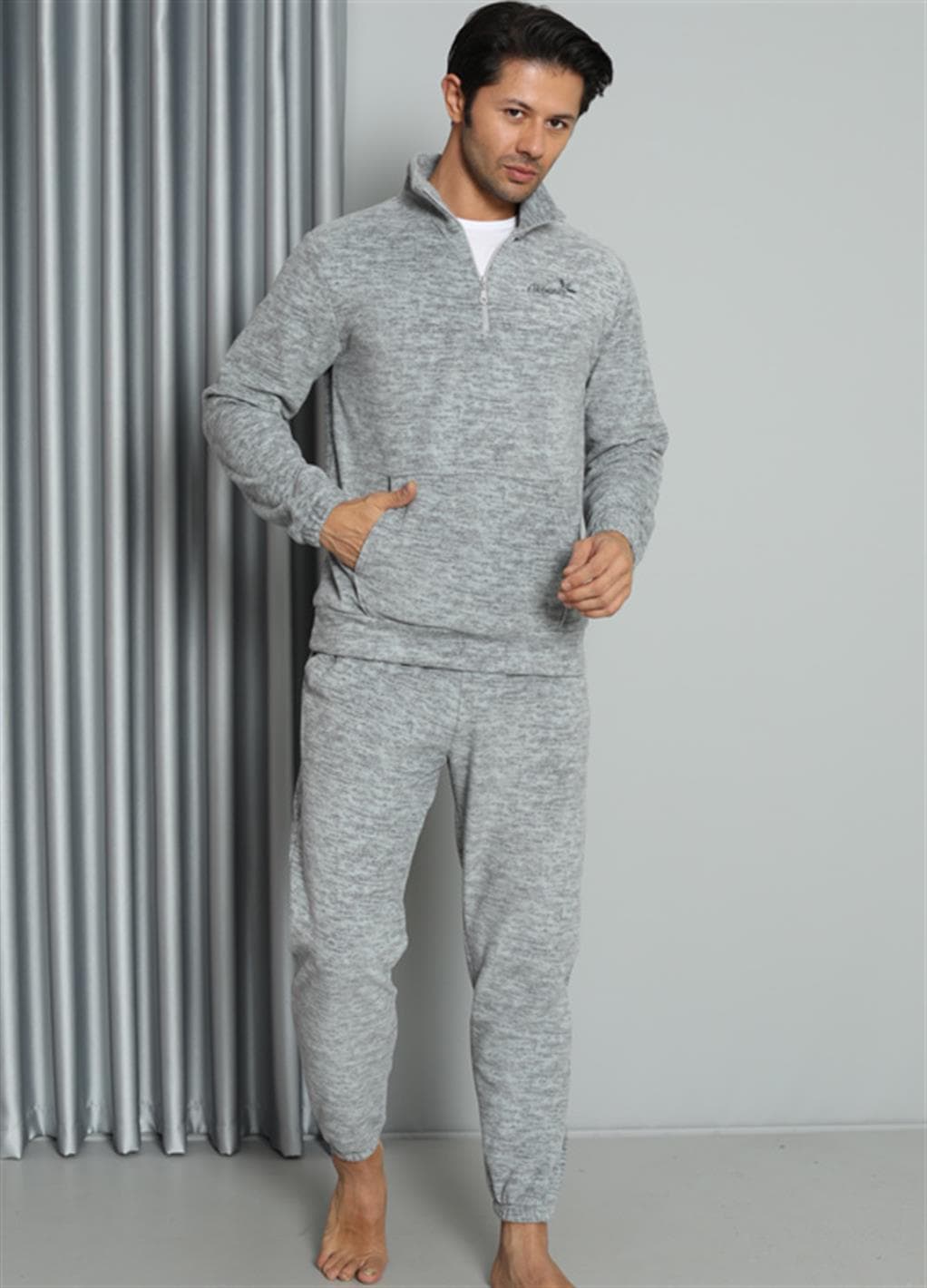 WelSoft Polar Fermuarlı Erkek Pijama Takımı 6840