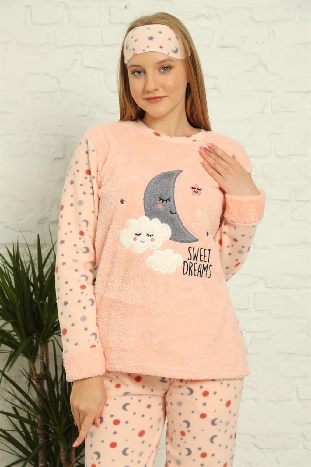 Welsoft Polar Kadın Manşetli Pijama Takımı 8436