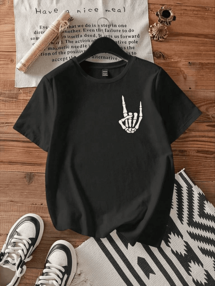 Baskılı T-shirt - Siyah